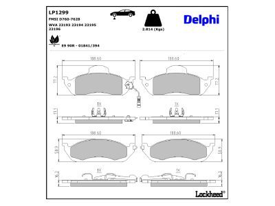 LP1299 Delphi Гальмівні колодки до дисків