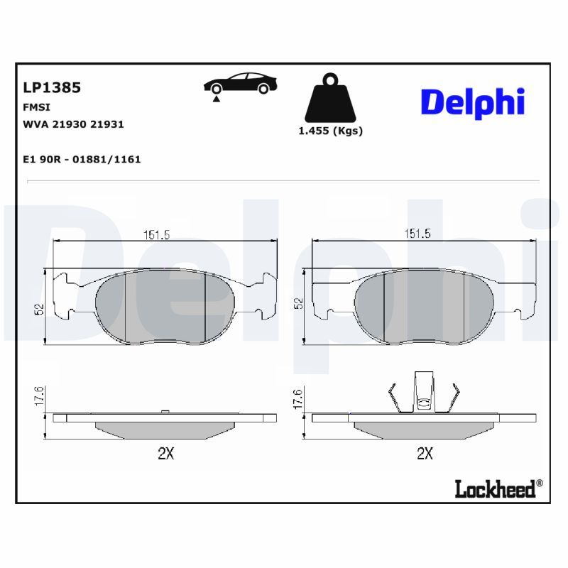 LP1385 Delphi Гальмівні колодки до дисків