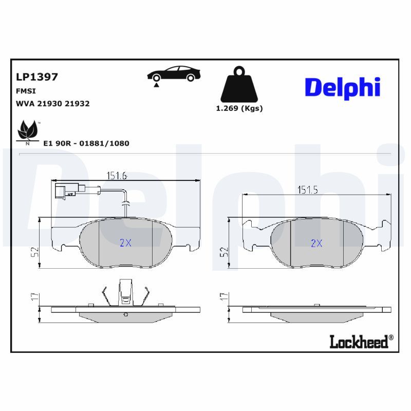 LP1397 Delphi Гальмівні колодки до дисків