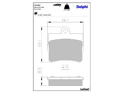 LP1402 Delphi Гальмівні колодки до дисків