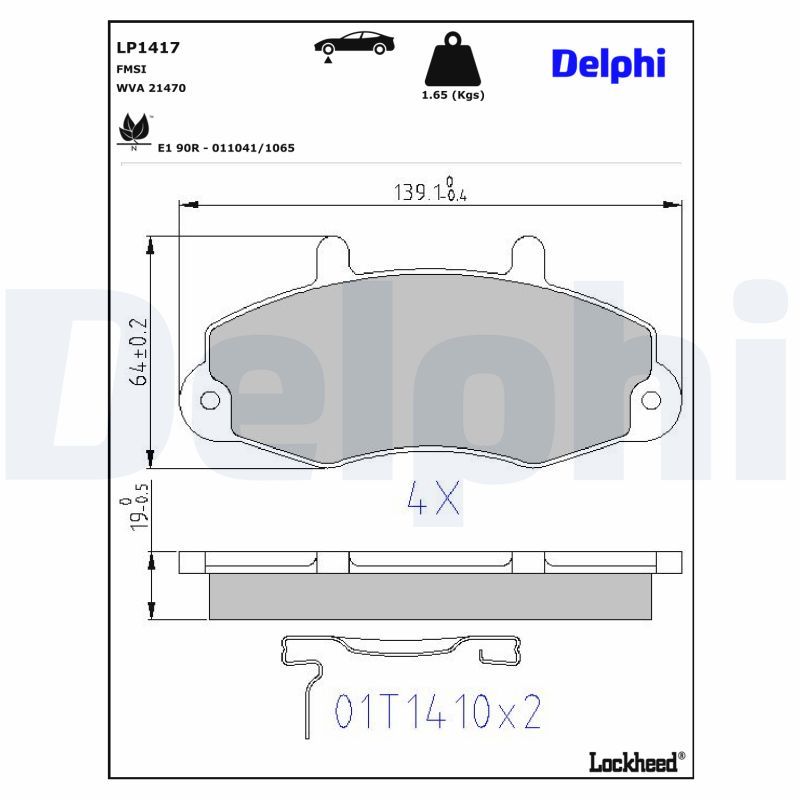 LP1417 Delphi Гальмівні колодки до дисків