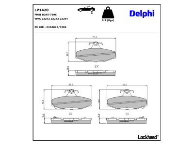 LP1420 Delphi Гальмівні колодки до дисків