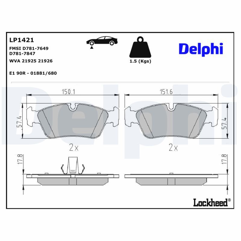 LP1421 Delphi Гальмівні колодки до дисків