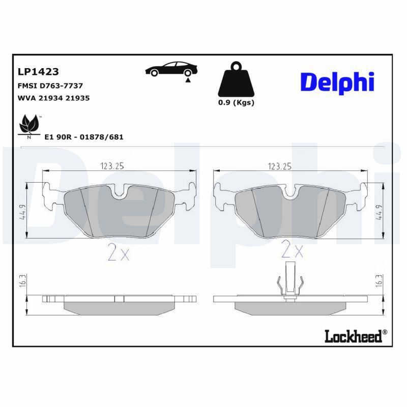 LP1423 Delphi Гальмівні колодки до дисків