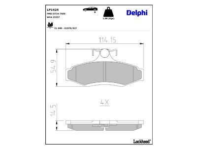 LP1424 Delphi Гальмівні колодки до дисків