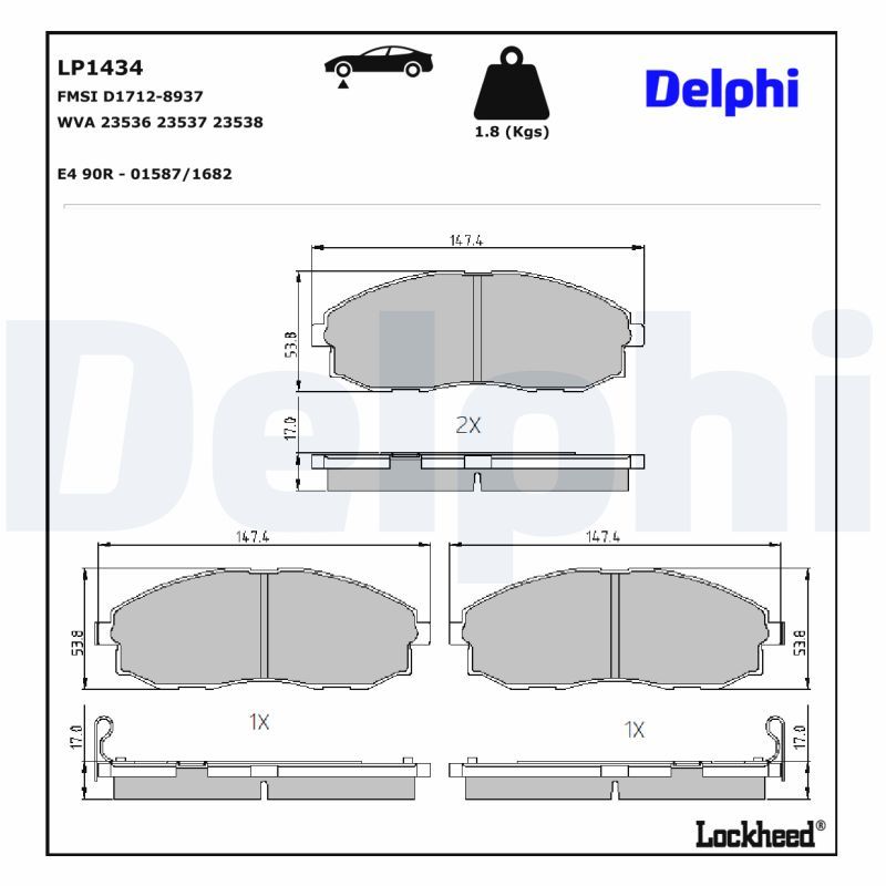 LP1434 Delphi Гальмівні колодки до дисків