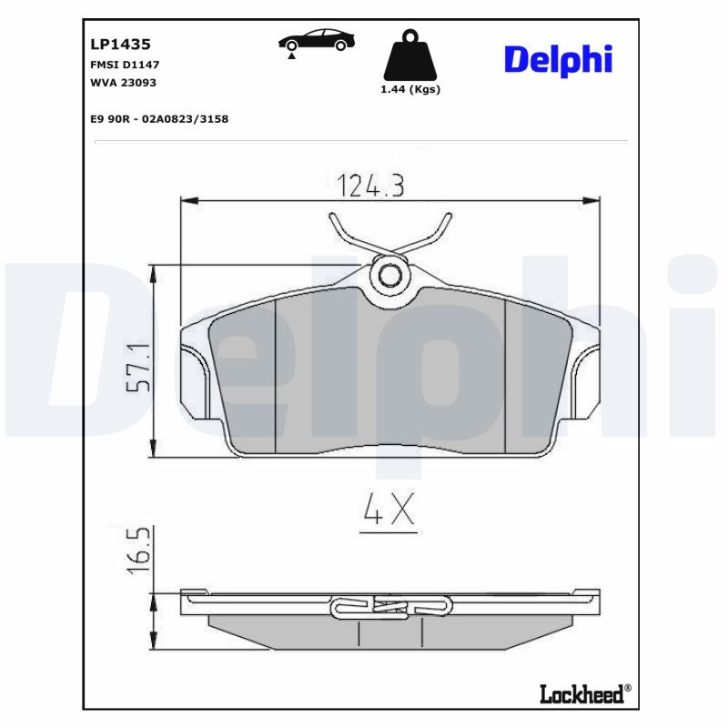 LP1435 Delphi Гальмівні колодки до дисків