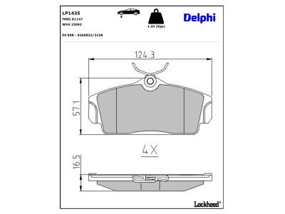 LP1435 Delphi Гальмівні колодки до дисків