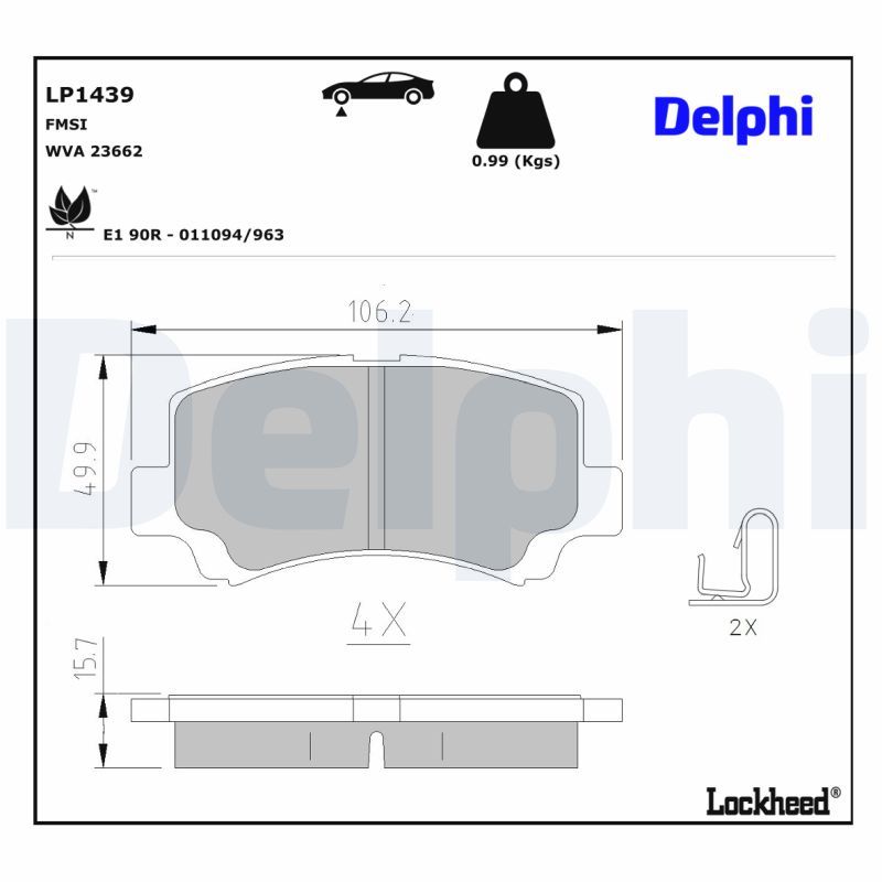 LP1439 Delphi Гальмівні колодки до дисків
