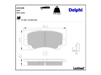 LP1439 Delphi Гальмівні колодки до дисків
