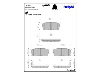 LP1442 Delphi Колодки гальмівні (передні) Chevrolet Cruze 00-08/Subaru Justy 07-/Suzuki Ignis 00-