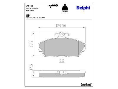 LP1450 Delphi Гальмівні колодки до дисків (з болтами)