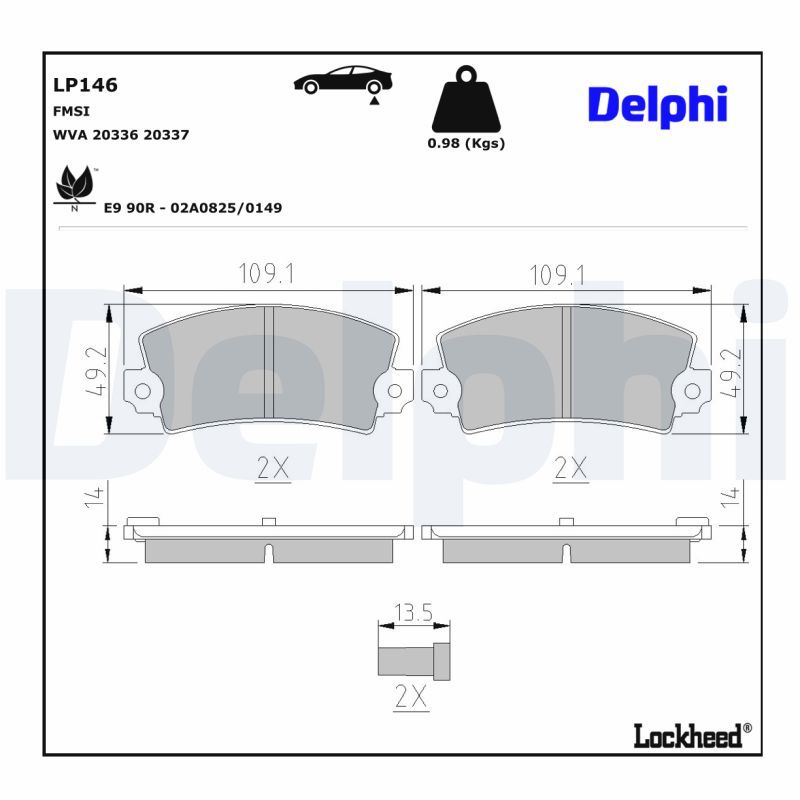LP146 Delphi Гальмівні колодки до дисків