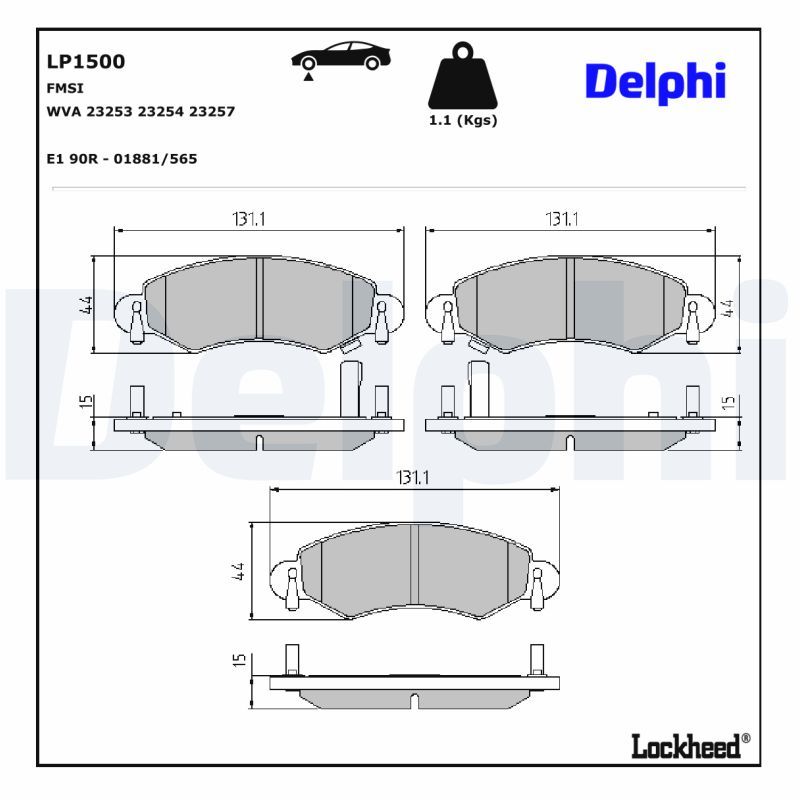 LP1500 Delphi Гальмівні колодки до дисків