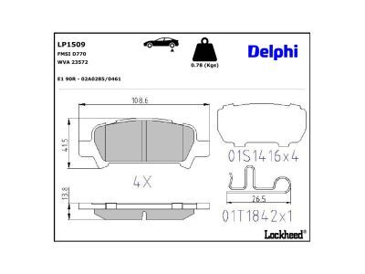LP1509 Delphi Гальмівні колодки до дисків