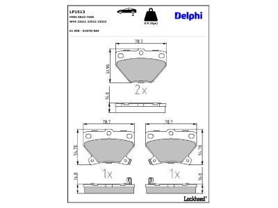 LP1513 Delphi Гальмівні колодки до дисків