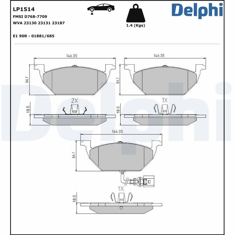 LP1514 Delphi Гальмівні колодки до дисків