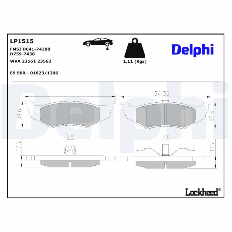 LP1515 Delphi Гальмівні колодки до дисків
