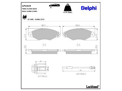 LP1519 Delphi Гальмівні колодки до дисків (з болтами)