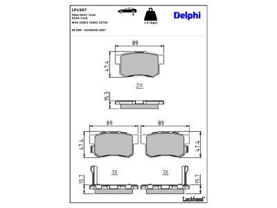 LP1522 Delphi Гальмівні колодки до дисків (з болтами)