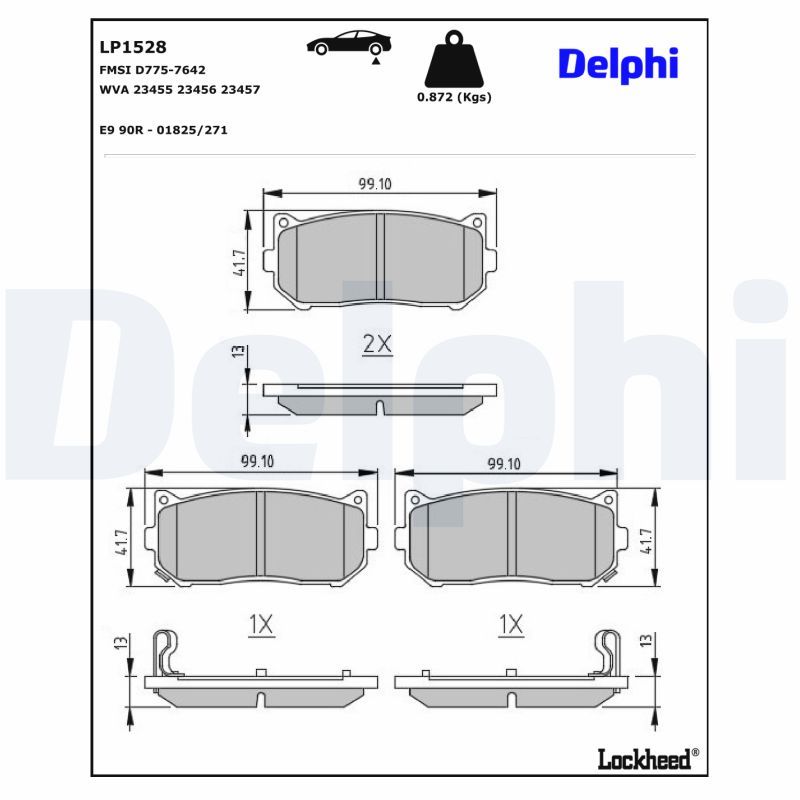 LP1528 Delphi Гальмівні колодки до дисків