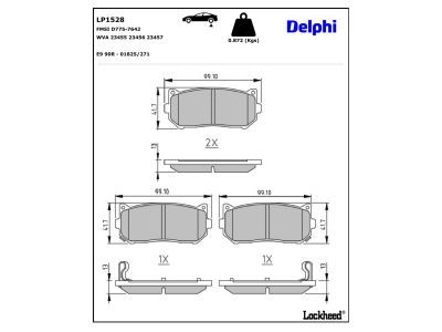LP1528 Delphi Гальмівні колодки до дисків