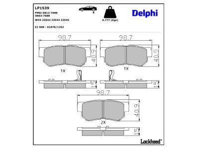 LP1539 Delphi Гальмівні колодки до дисків