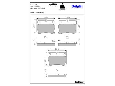 LP1546 Delphi Колодки гальмівні (задні) Mitsubishi Pajero 98- (Sumitomo)