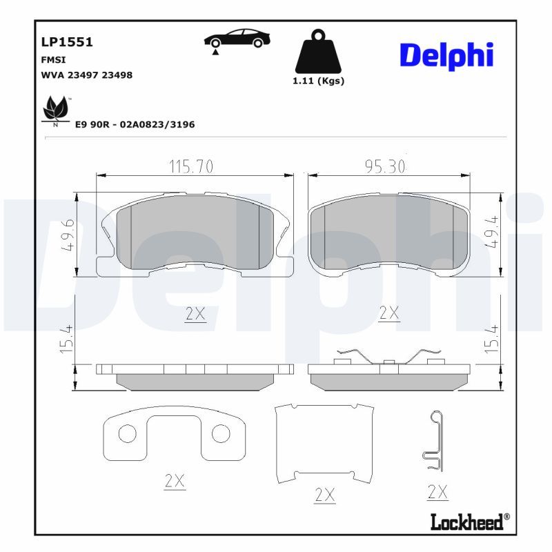 LP1551 Delphi Гальмівні колодки до дисків