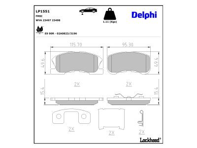 LP1551 Delphi Гальмівні колодки до дисків