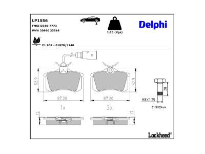 LP1556 Delphi Гальмівні колодки до дисків (з болтами)
