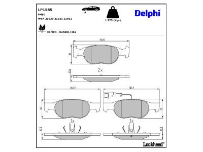 LP1585 Delphi Гальмівні колодки до дисків