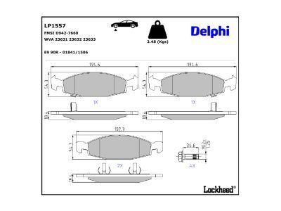 LP1592 Delphi Гальмівні колодки до дисків