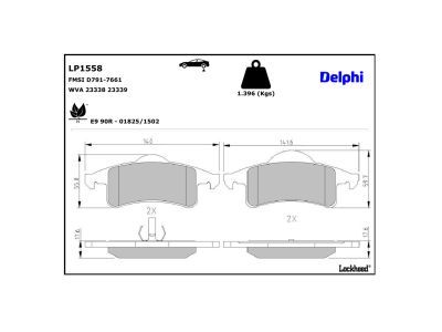 LP1592 Delphi Гальмівні колодки до дисків
