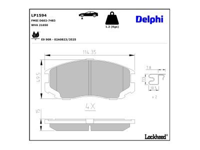 LP1594 Delphi Гальмівні колодки до дисків