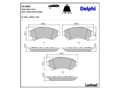 LP1609 Delphi Гальмівні колодки до дисків