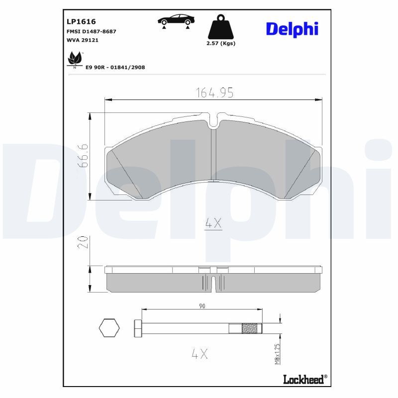 LP1616 Delphi Гальмівні колодки до дисків
