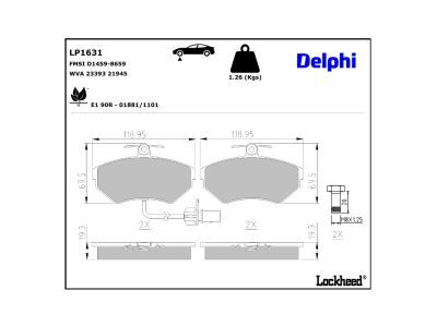 LP1631 Delphi Гальмівні колодки до дисків (з болтами)