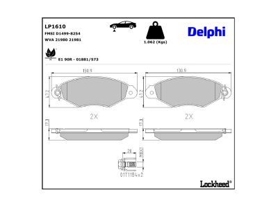 LP1632 Delphi Гальмівні колодки до дисків