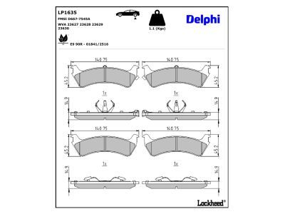LP1635 Delphi Гальмівні колодки до дисків