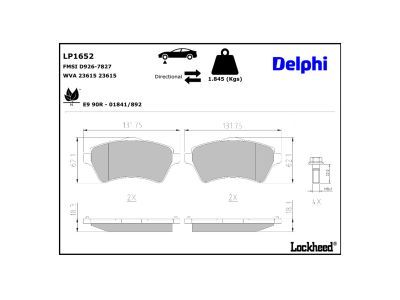 LP1652 Delphi Гальмівні колодки до дисків (з болтами)