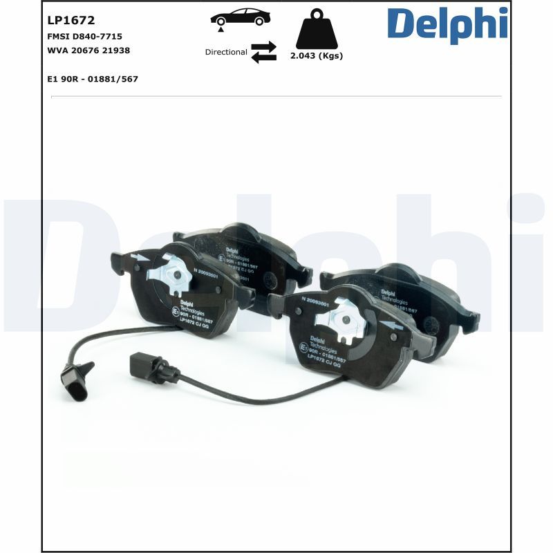 LP1672 Delphi Гальмівні колодки до дисків