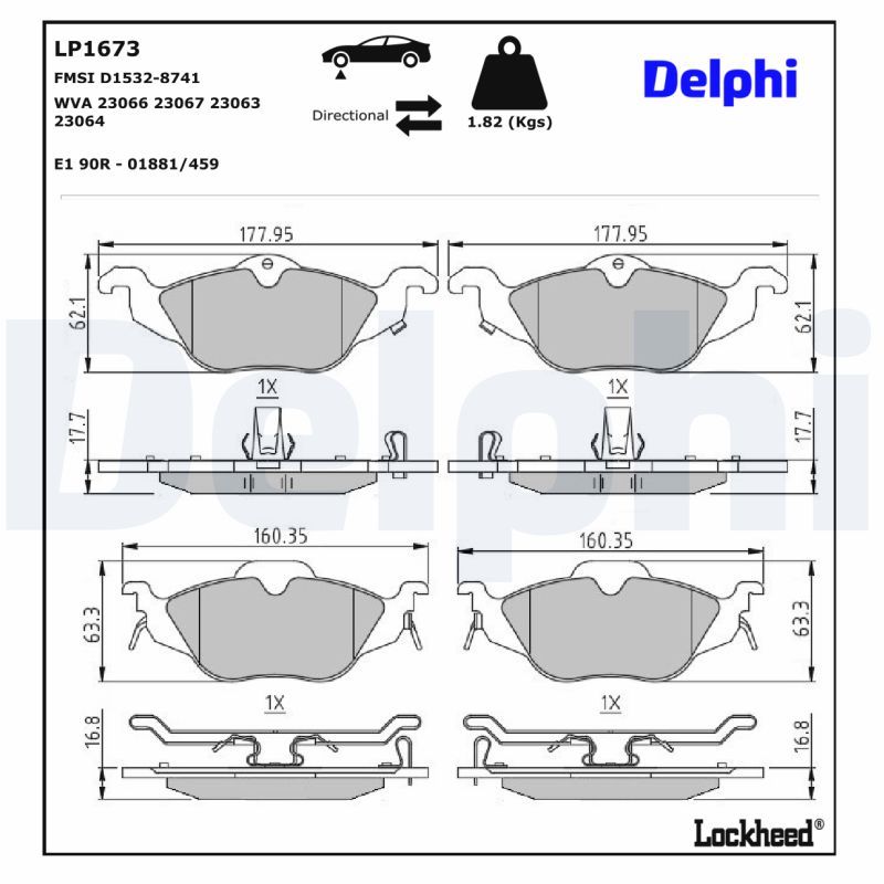 LP1673 Delphi Гальмівні колодки до дисків