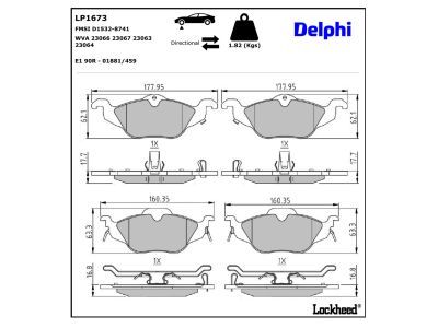 LP1673 Delphi Гальмівні колодки до дисків