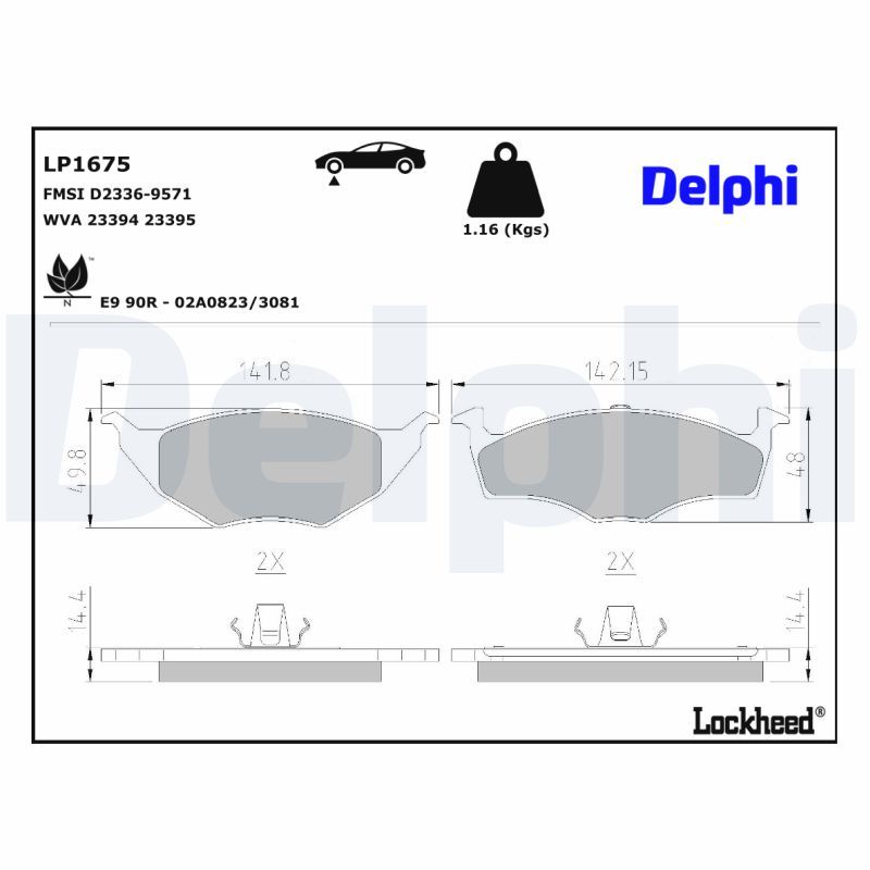 LP1675 Delphi Гальмівні колодки до дисків