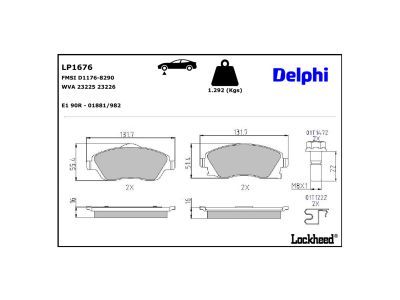LP1676 Delphi Колодки гальмівні (передні) Opel Combo 01-04 (Trw)