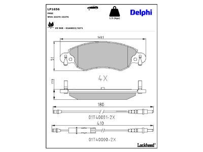 LP1684 Delphi Гальмівні колодки до дисків