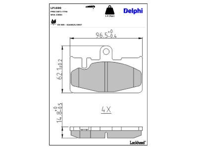 LP1690 Delphi Гальмівні колодки до дисків