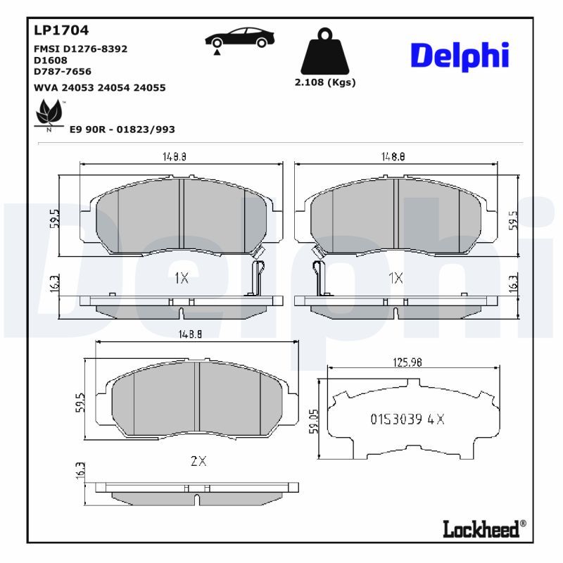 LP1704 Delphi Гальмівні колодки до дисків