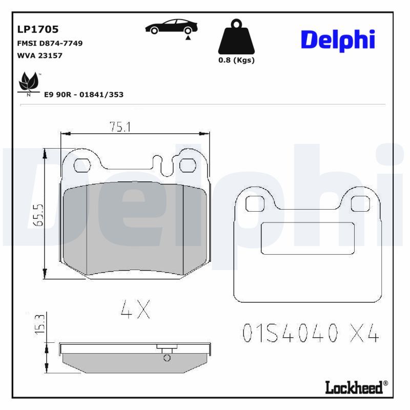 LP1705 Delphi Гальмівні колодки до дисків